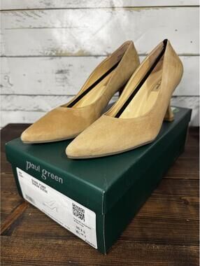 Paul Green Tan Suede Pointed-Toe Pumps